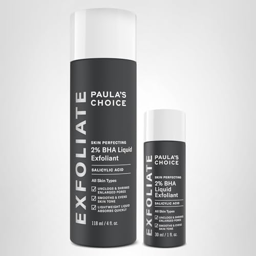 Paula's Choice SKIN PERFECTING 2% BHA Liquid Exfoliant with Salicylic Acid, Facial Polish for Enlarged Pores, Wrinkles & Fine Lines, Suitable for Blackhead-Prone Skin, Fragrance-Free