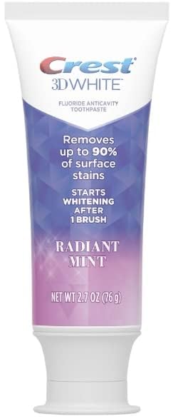 Crest 3D White Advanced Luminous Mint Teeth Whitening Toothpaste, Crest Toothpaste, 3.7 oz Pack of 4 - Helps Remove Surface Stains, Whitens Teeth, Strengthens Tooth Enamel, Protects Against Cavities