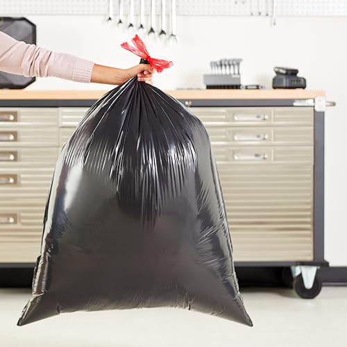 Amazon Basics Multipurpose Drawstring Trash Bags, 30 Gallon Capacity, Tear Resistant, 50 Count (Previously Solimo)