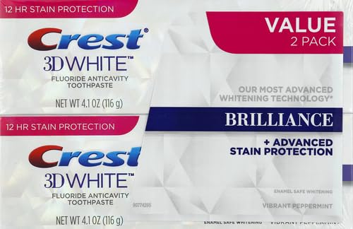 Crest 3D White Advanced Luminous Mint Teeth Whitening Toothpaste, Crest Toothpaste, 3.7 oz Pack of 4 - Helps Remove Surface Stains, Whitens Teeth, Strengthens Tooth Enamel, Protects Against Cavities