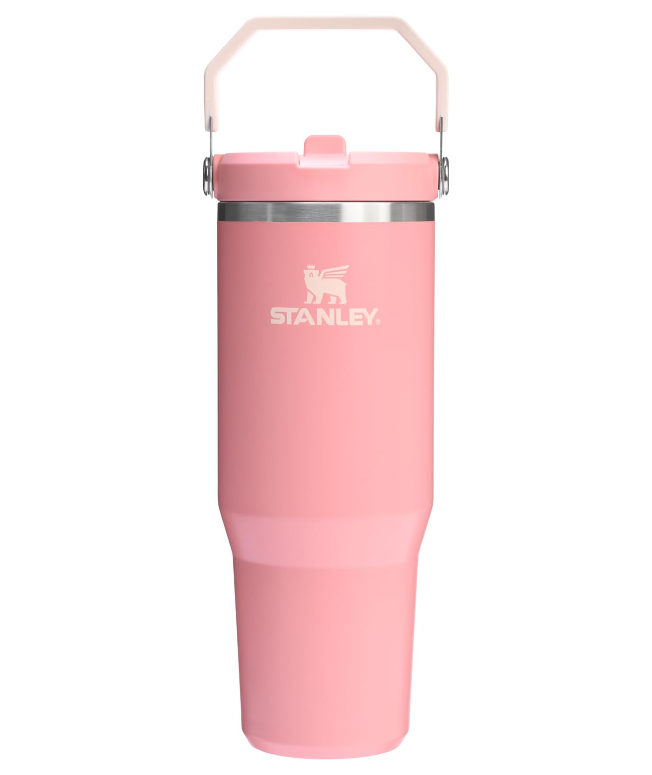 STANLEY IceFlow 2.0 Flip Straw Tumbler with Handle 30 oz | Twist On Lid and Flip Up Straw | Leak Resistant Water Bottle | Insulated Stainless Steel | BPA-Free | Peach Rose