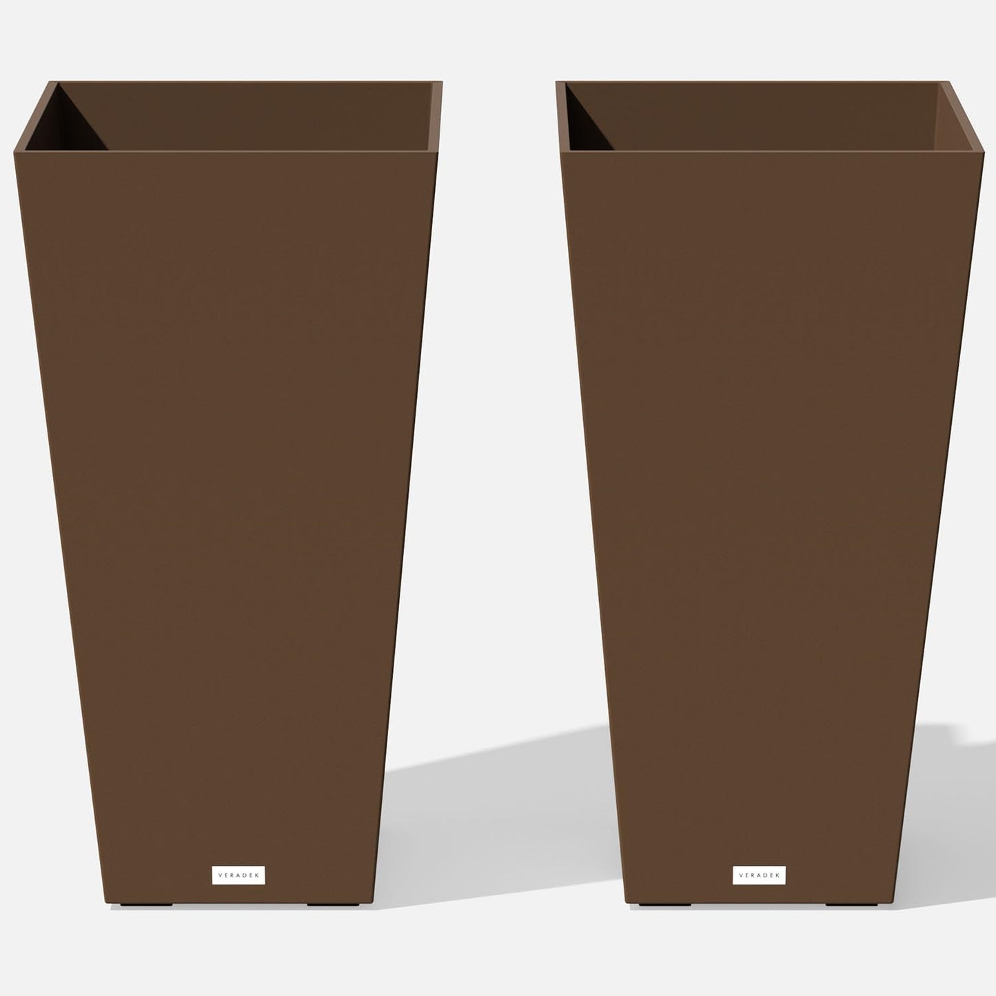 Veradek V-Resin Indoor/Outdoor Taper Planter, Set of 2 (30 inch, Black)