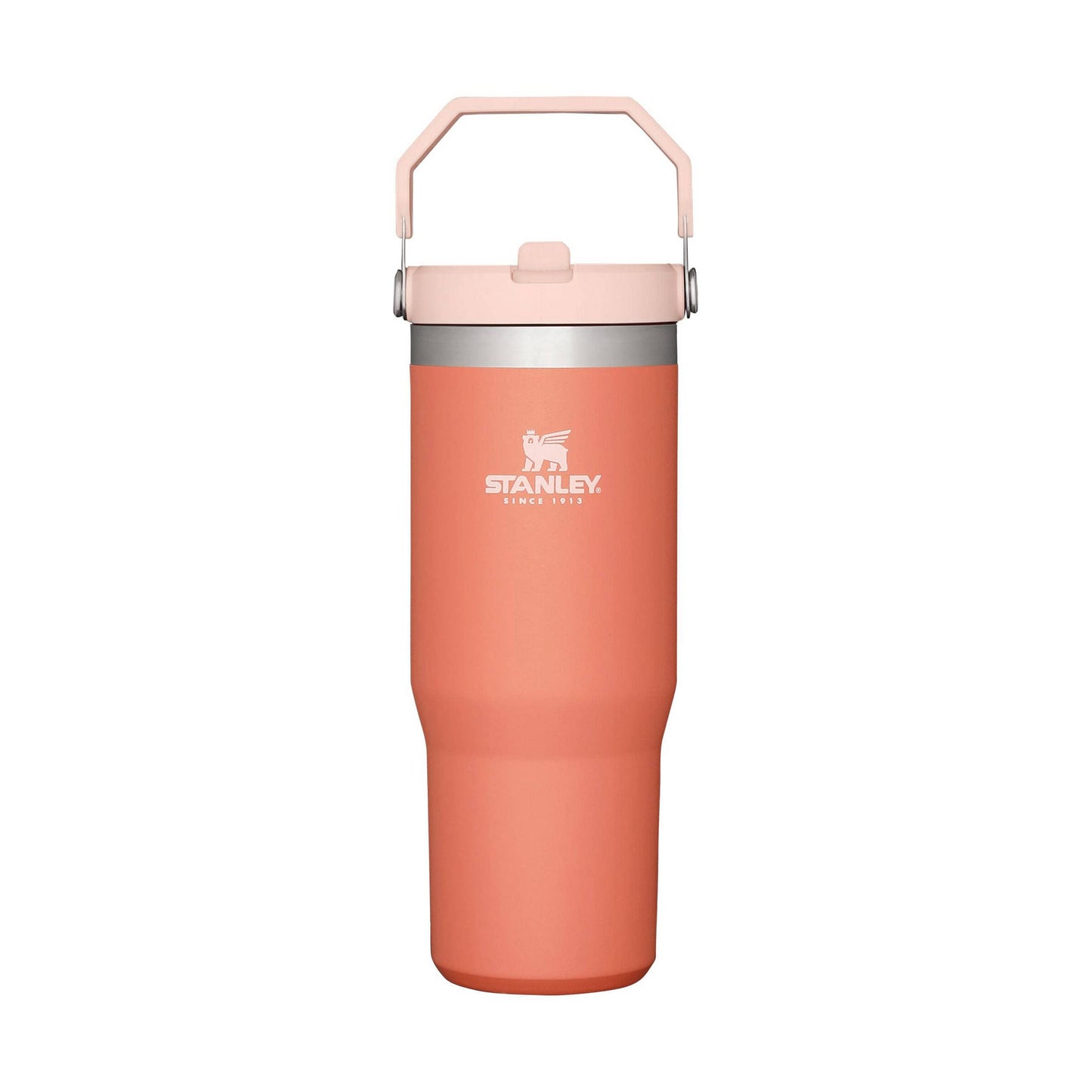 STANLEY IceFlow 2.0 Flip Straw Tumbler with Handle 30 oz | Twist On Lid and Flip Up Straw | Leak Resistant Water Bottle | Insulated Stainless Steel | BPA-Free | Peach Rose