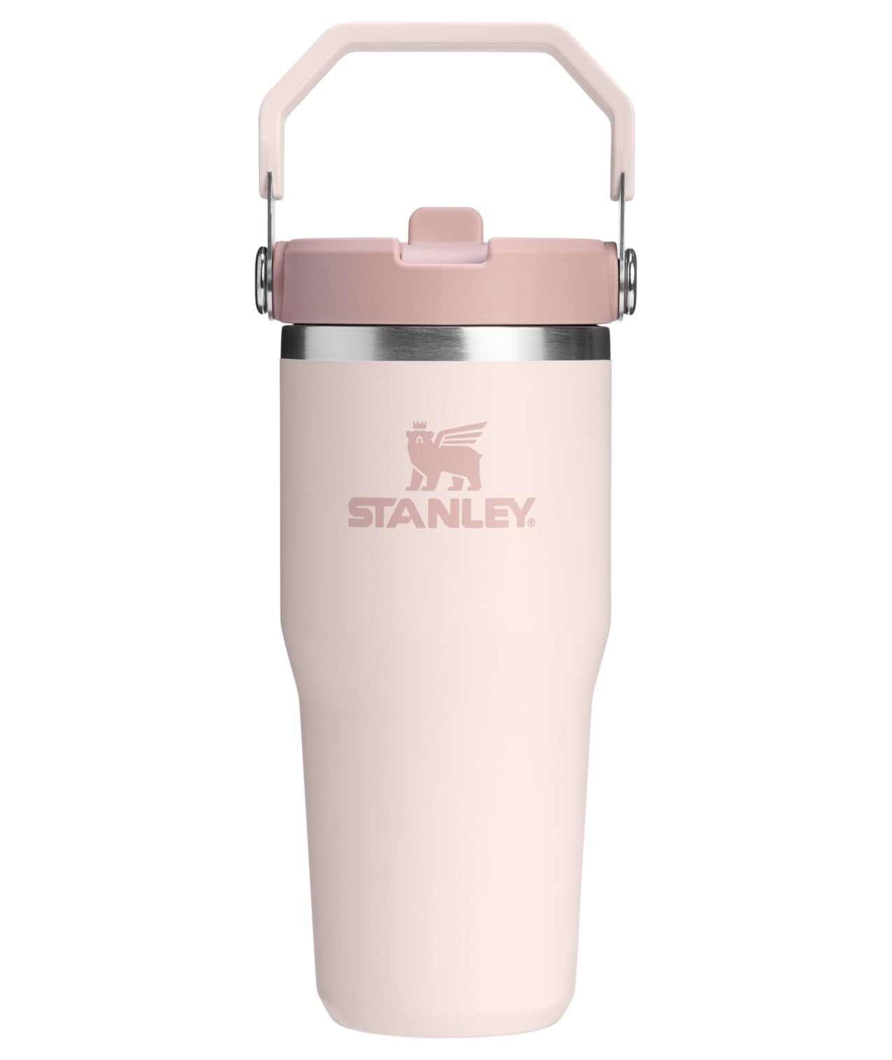 STANLEY IceFlow 2.0 Flip Straw Tumbler with Handle 30 oz | Twist On Lid and Flip Up Straw | Leak Resistant Water Bottle | Insulated Stainless Steel | BPA-Free | Peach Rose