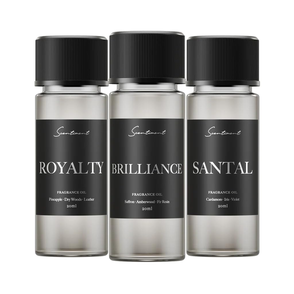 Scentiment Luxury Hotel Scents – 5 Fragrance Oil Set | Secret Desires, Day Dream, The One, Ocean Breeze & Amalfi Coast | Fresh, Floral, Woody & Citrus Scents | Home Diffuser Oils (5 x 20 mL)