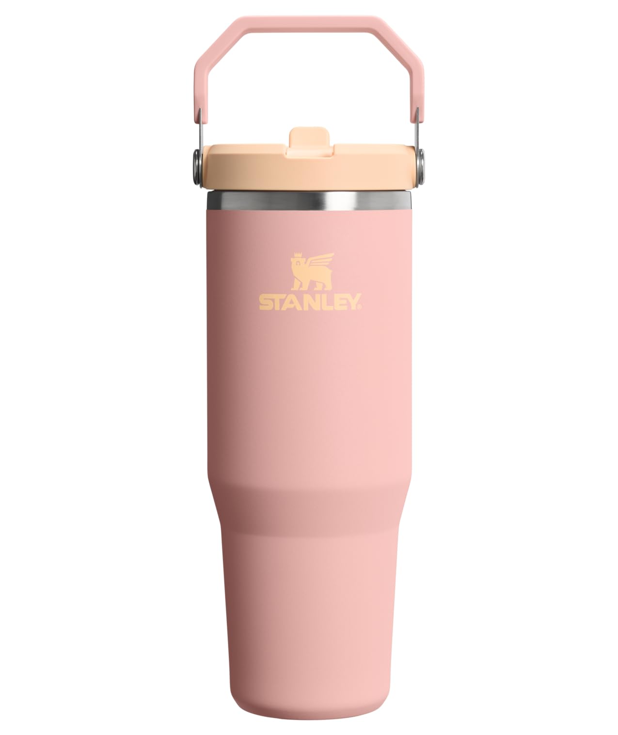 STANLEY IceFlow 2.0 Flip Straw Tumbler with Handle 30 oz | Twist On Lid and Flip Up Straw | Leak Resistant Water Bottle | Insulated Stainless Steel | BPA-Free | Peach Rose