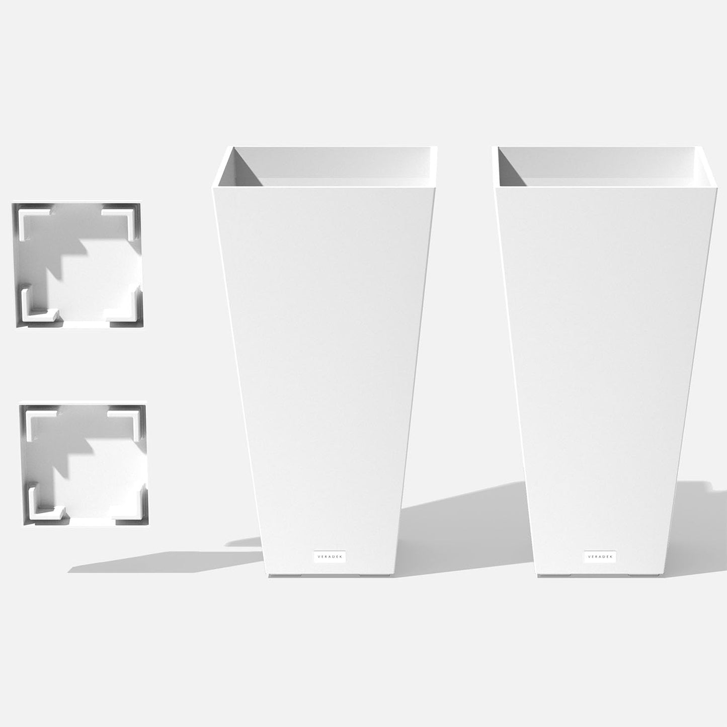 Veradek V-Resin Indoor/Outdoor Taper Planter, Set of 2 (30 inch, Black)