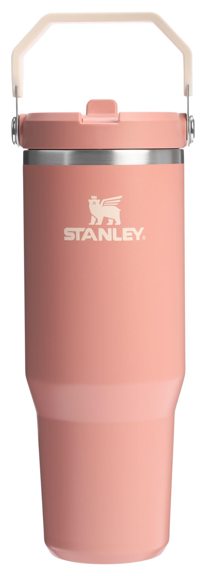 STANLEY IceFlow 2.0 Flip Straw Tumbler with Handle 30 oz | Twist On Lid and Flip Up Straw | Leak Resistant Water Bottle | Insulated Stainless Steel | BPA-Free | Peach Rose