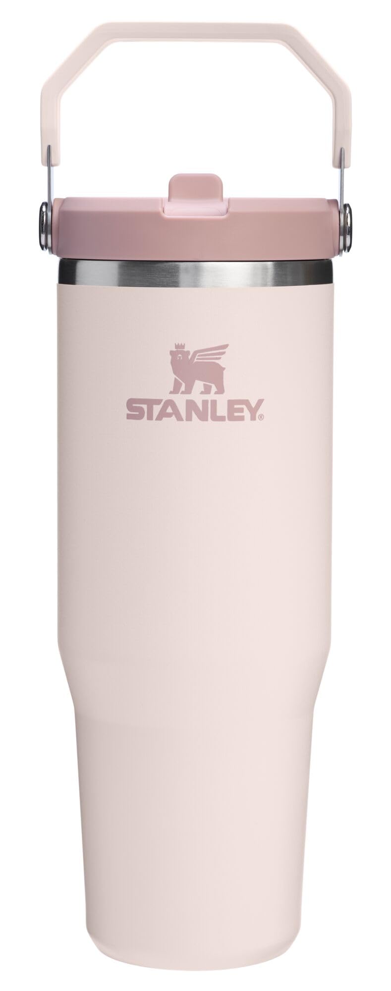 STANLEY IceFlow 2.0 Flip Straw Tumbler with Handle 30 oz | Twist On Lid and Flip Up Straw | Leak Resistant Water Bottle | Insulated Stainless Steel | BPA-Free | Peach Rose
