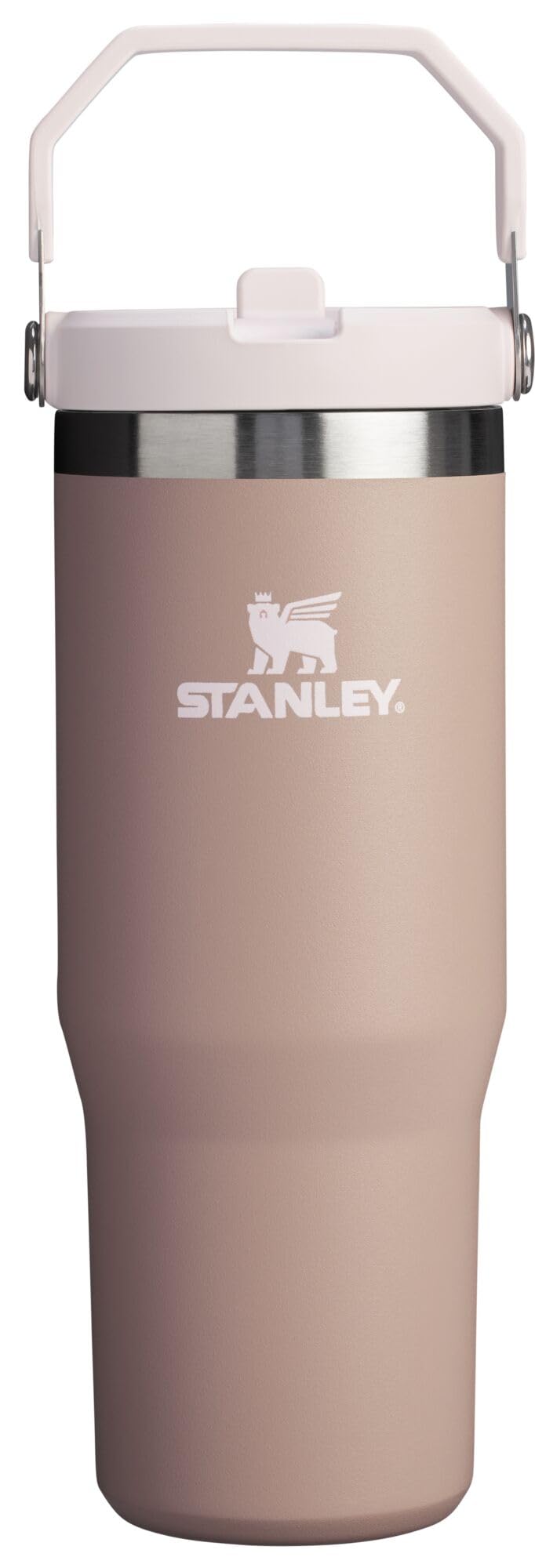 STANLEY IceFlow 2.0 Flip Straw Tumbler with Handle 30 oz | Twist On Lid and Flip Up Straw | Leak Resistant Water Bottle | Insulated Stainless Steel | BPA-Free | Peach Rose
