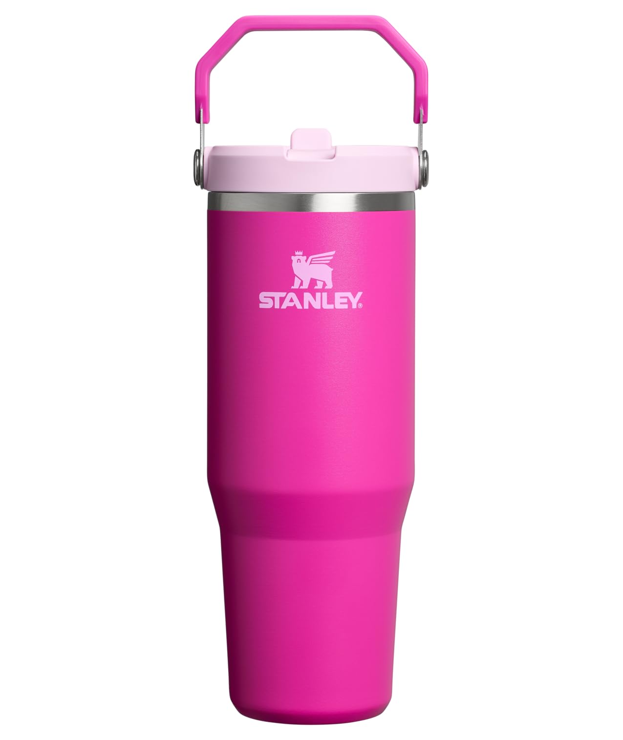 STANLEY IceFlow 2.0 Flip Straw Tumbler with Handle 30 oz | Twist On Lid and Flip Up Straw | Leak Resistant Water Bottle | Insulated Stainless Steel | BPA-Free | Peach Rose