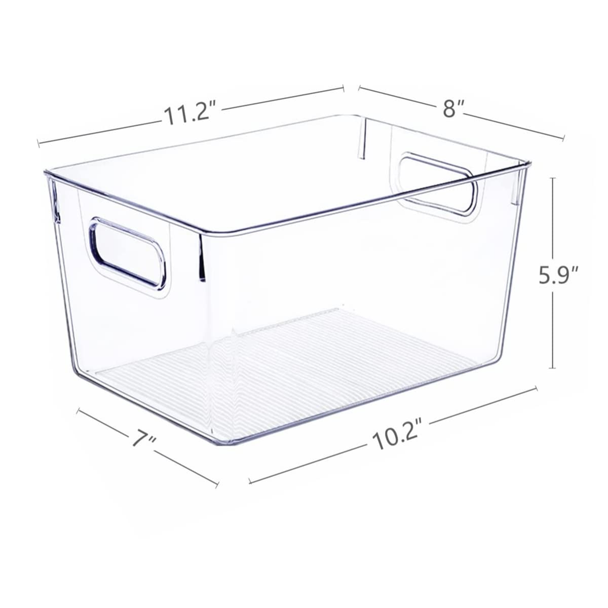 SKTEET Set of 8 Clear Plastic Storage Bins, 4 Large and 4 Small Stackable Storage Containers for Pantry Organization and Kitchen Storage Bins,Home Edit and Cabinet Organizers