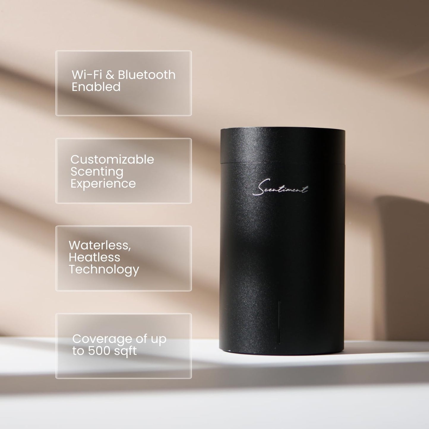 Scentiment Mini V2 LE Diffuser Starter Kit – Includes 3 20ml Fragrance Oils: Day Dream, The One & Ocean Breeze | Up to 500 Sq Ft Coverage | Black