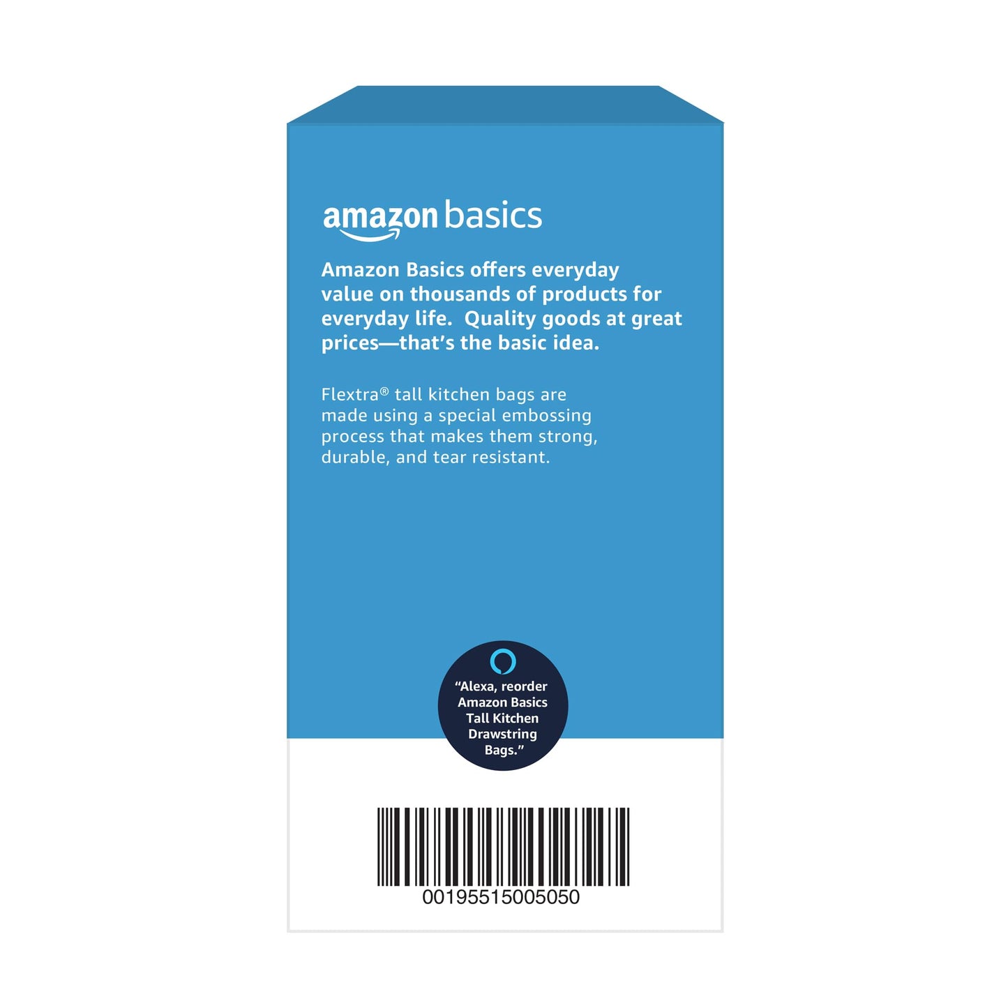 Amazon Basics Flextra Tall Kitchen Drawstring Trash Bags, 13 Gallon, 120 Count
