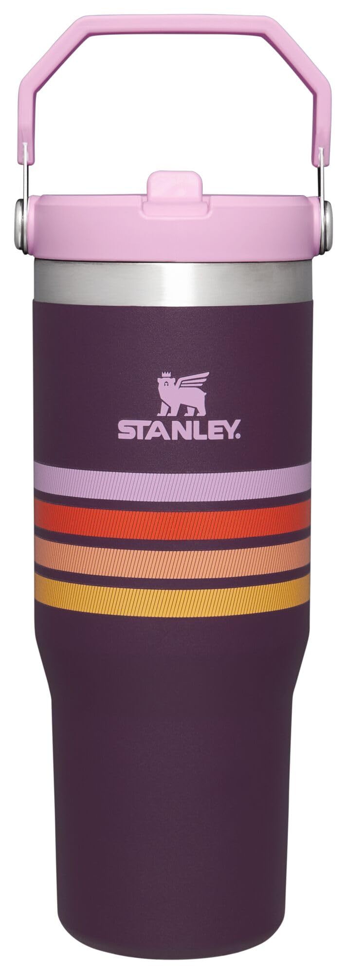 STANLEY IceFlow 2.0 Flip Straw Tumbler with Handle 30 oz | Twist On Lid and Flip Up Straw | Leak Resistant Water Bottle | Insulated Stainless Steel | BPA-Free | Peach Rose