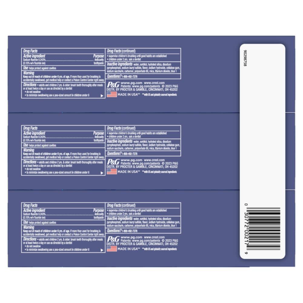 Crest 3D White Advanced Luminous Mint Teeth Whitening Toothpaste, Crest Toothpaste, 3.7 oz Pack of 4 - Helps Remove Surface Stains, Whitens Teeth, Strengthens Tooth Enamel, Protects Against Cavities