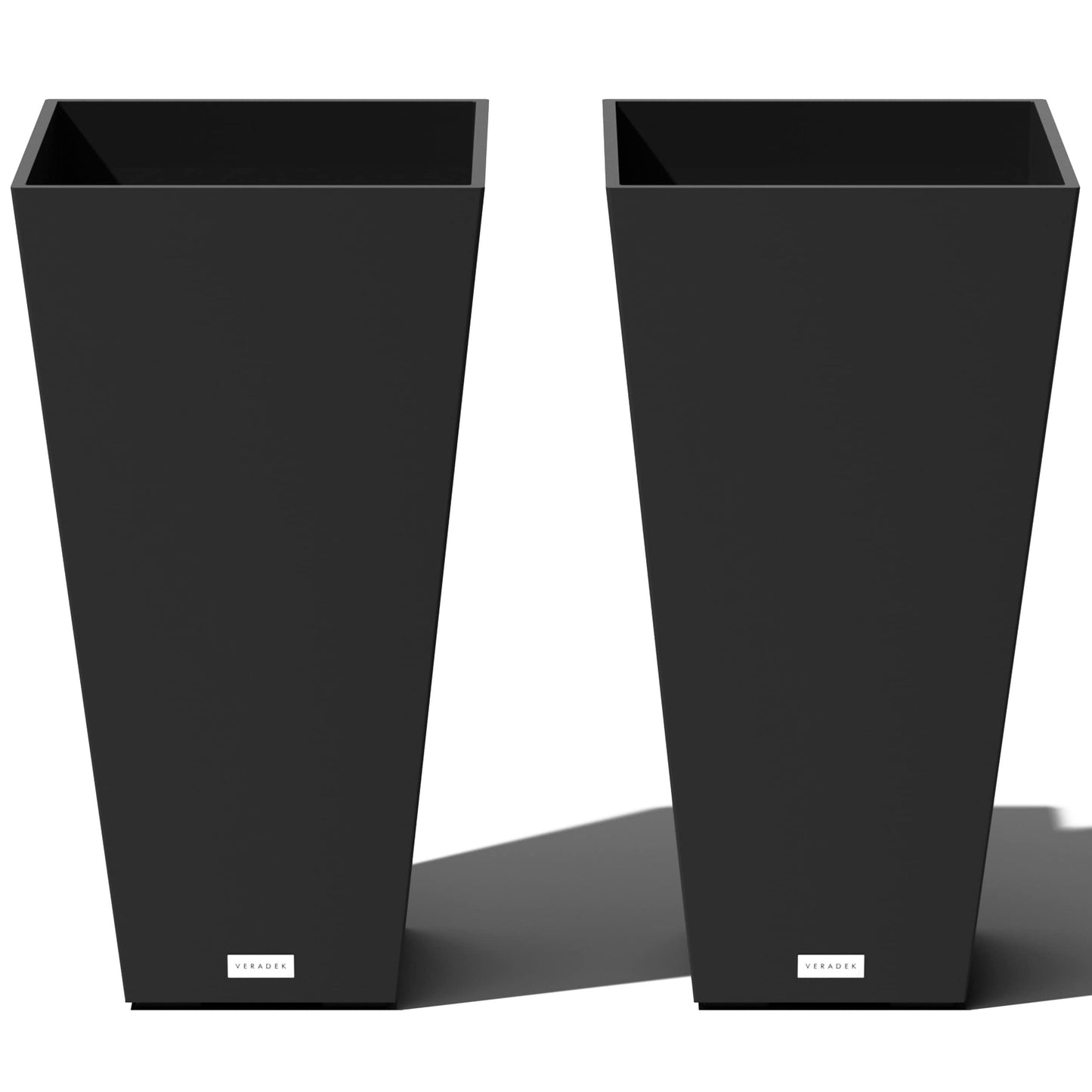 Veradek V-Resin Indoor/Outdoor Taper Planter, Set of 2 (30 inch, Black)