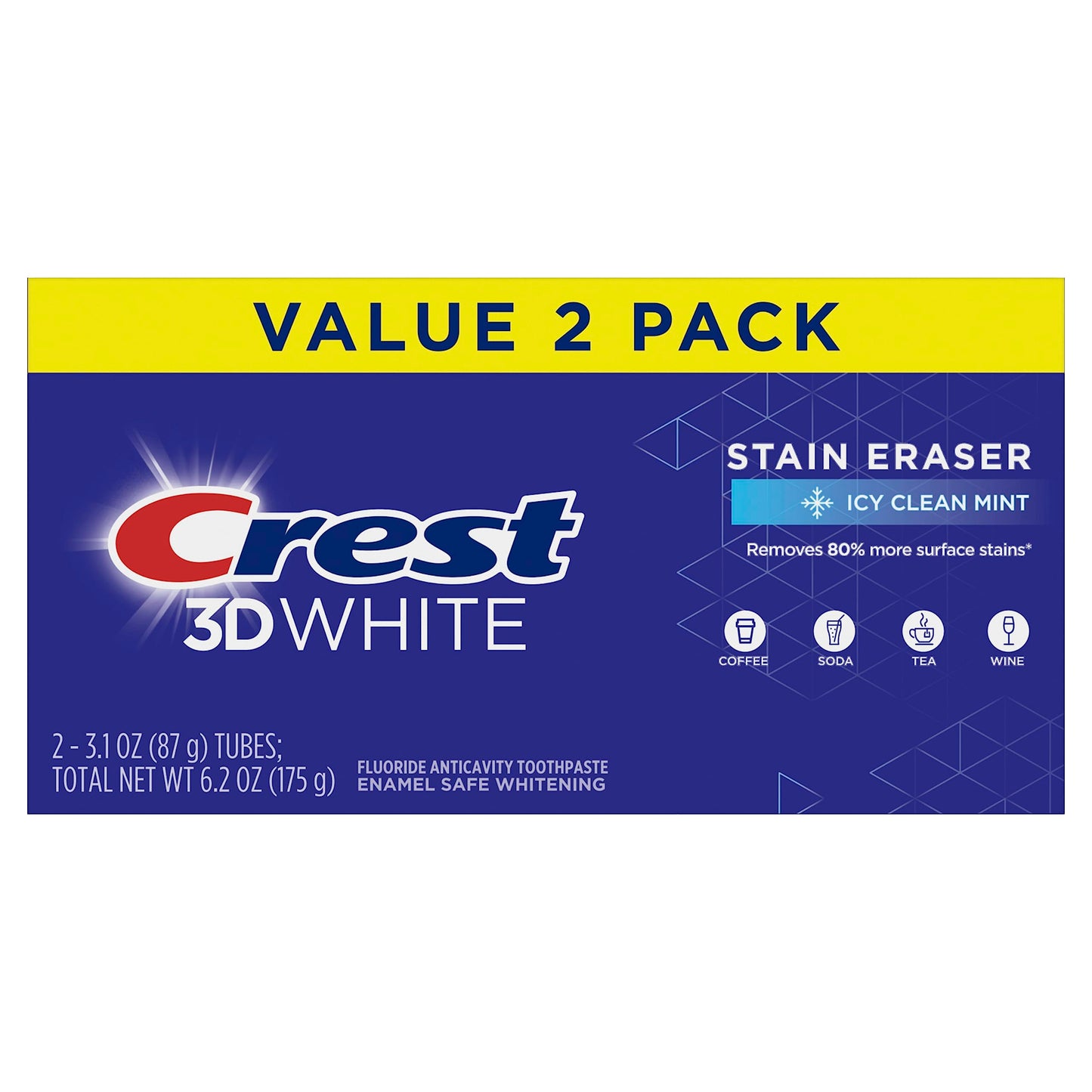 Crest 3D White Advanced Luminous Mint Teeth Whitening Toothpaste, Crest Toothpaste, 3.7 oz Pack of 4 - Helps Remove Surface Stains, Whitens Teeth, Strengthens Tooth Enamel, Protects Against Cavities
