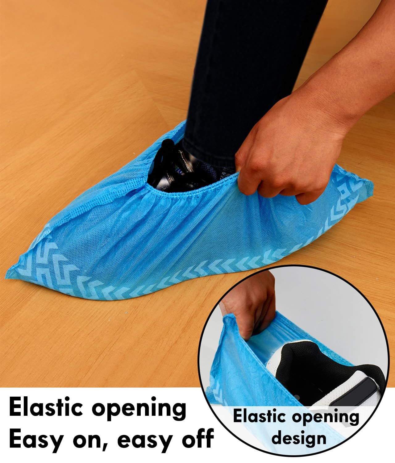 Recycable Shoe Covers Disposable - Black Shoe Covers for Indoors,50Pcs Booties for Shoe cover,Fits Up To 11 US Men and 13 US Women Size,Recyclable Non-Woven Fabric