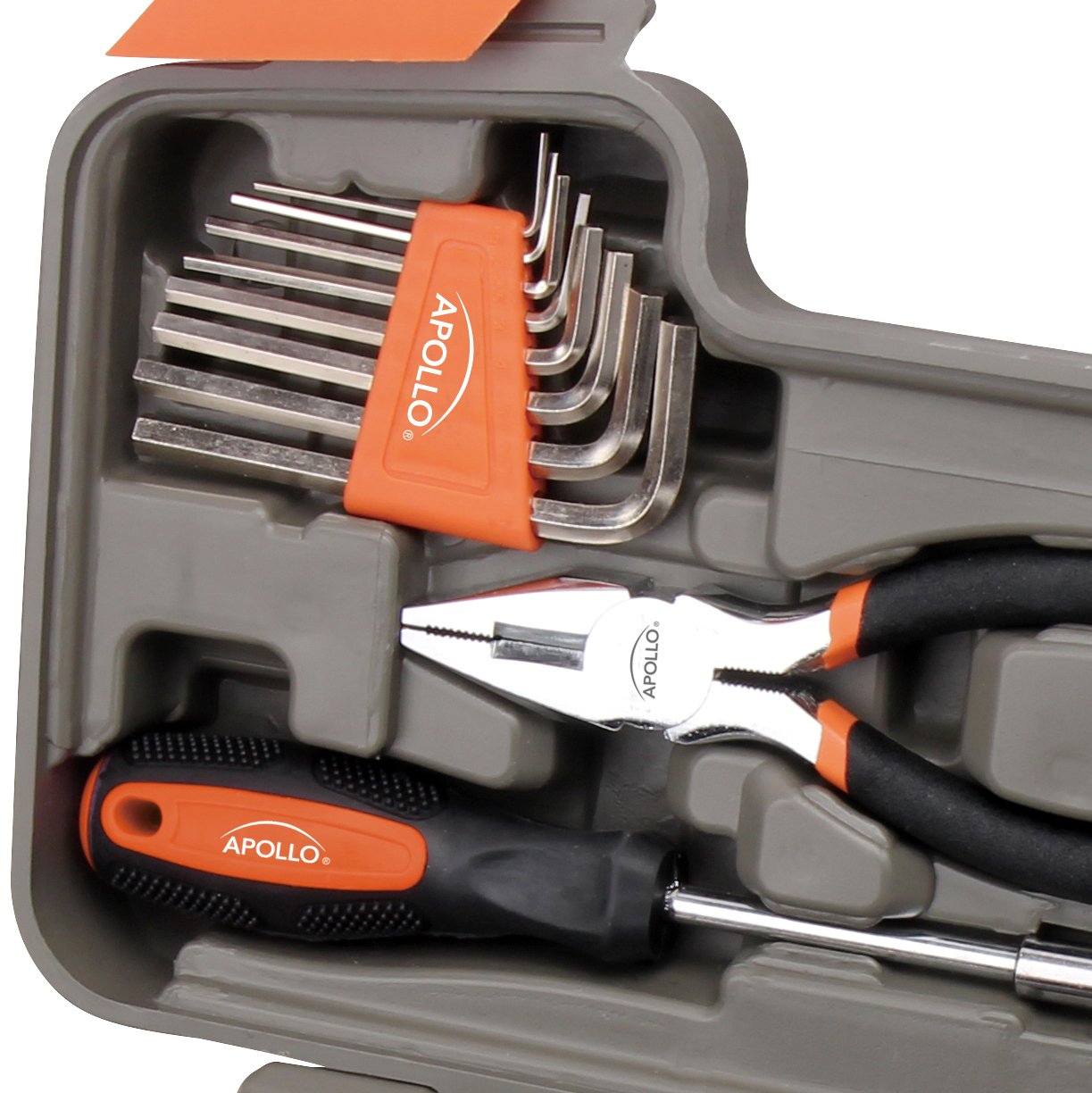Apollo Tools Original 39 Piece General Household Tool Set in Toolbox Storage Case with Essential Hand Tools for Everyday Home Repairs, DIY and Crafts - Pink Ribbon - Pink - DT9706P