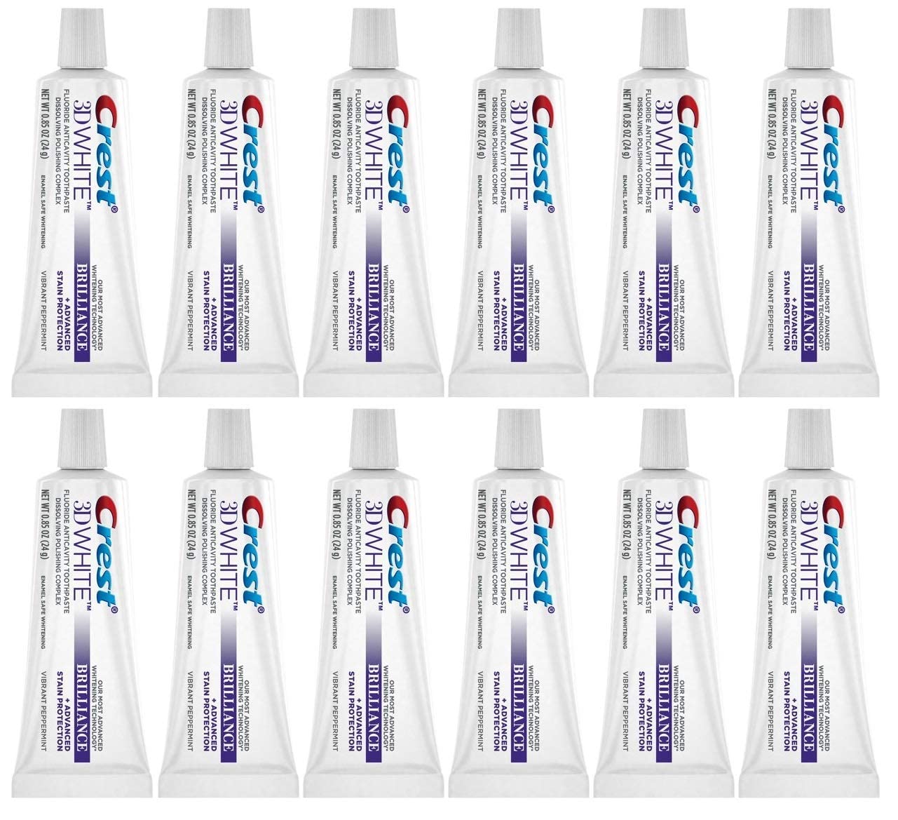 Crest 3D White Advanced Luminous Mint Teeth Whitening Toothpaste, Crest Toothpaste, 3.7 oz Pack of 4 - Helps Remove Surface Stains, Whitens Teeth, Strengthens Tooth Enamel, Protects Against Cavities