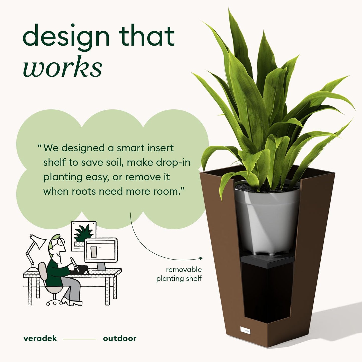 Veradek V-Resin Indoor/Outdoor Taper Planter, Set of 2 (30 inch, Black)