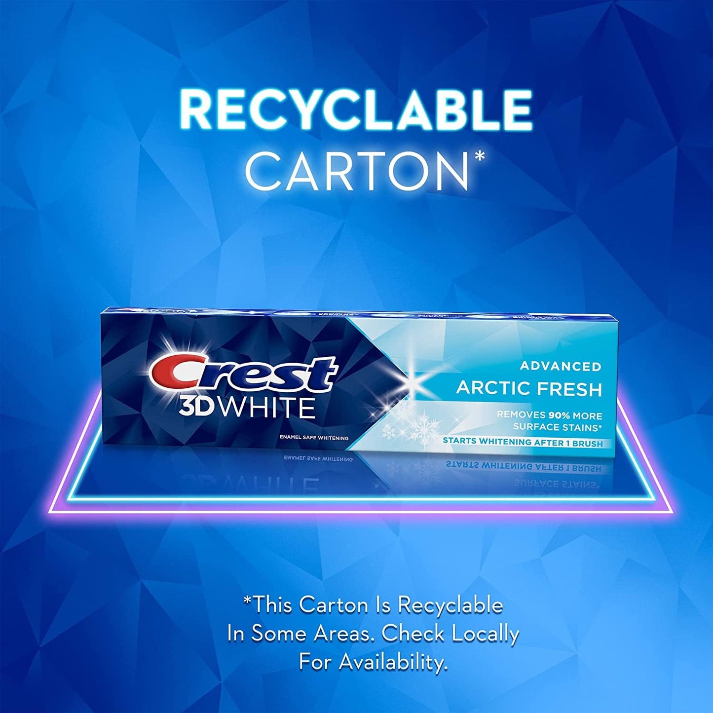 Crest 3D White Advanced Luminous Mint Teeth Whitening Toothpaste, Crest Toothpaste, 3.7 oz Pack of 4 - Helps Remove Surface Stains, Whitens Teeth, Strengthens Tooth Enamel, Protects Against Cavities
