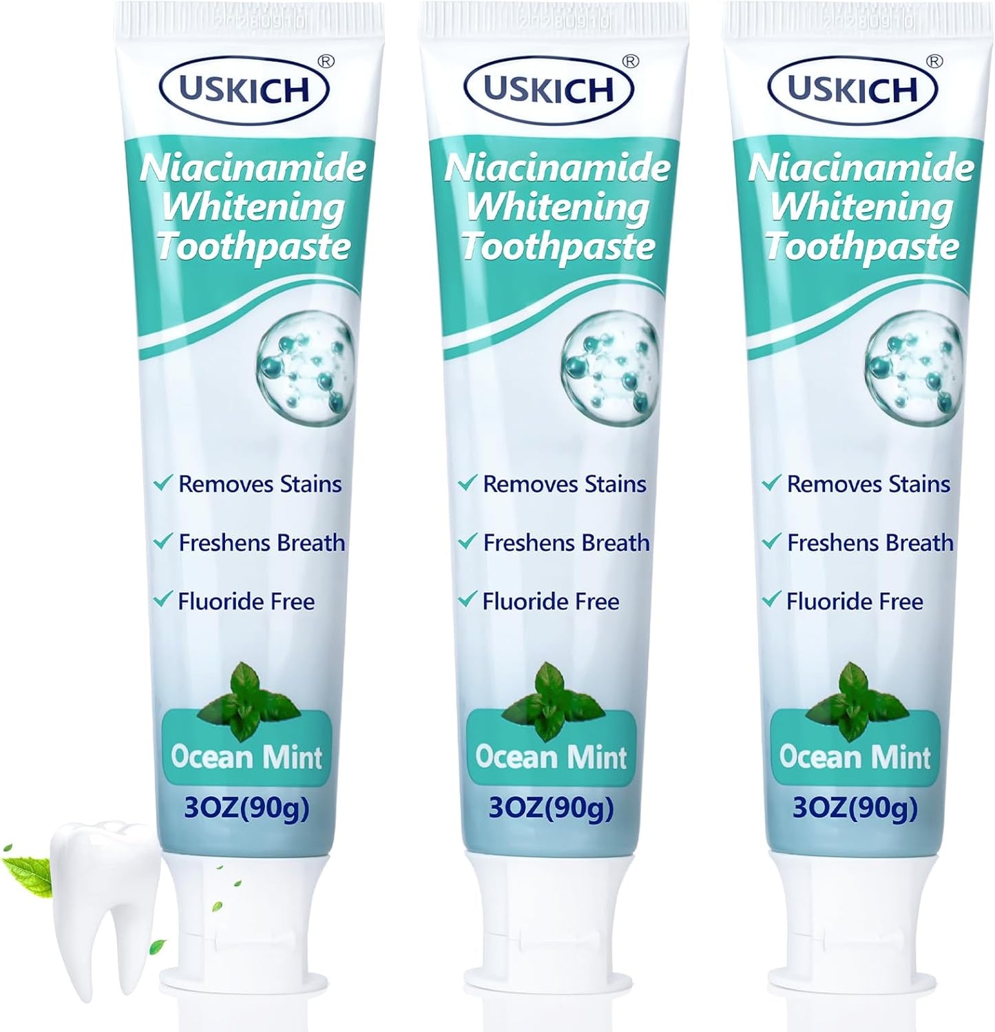 7.5% Nano-Hydroxyapatite Toothpaste,3 Pack Fresh Breath Whitening Toothpaste for Remineralizing Enamel & Sensitive Relief,Antiplaque,Natural Peppermint,Fluoride-Free
