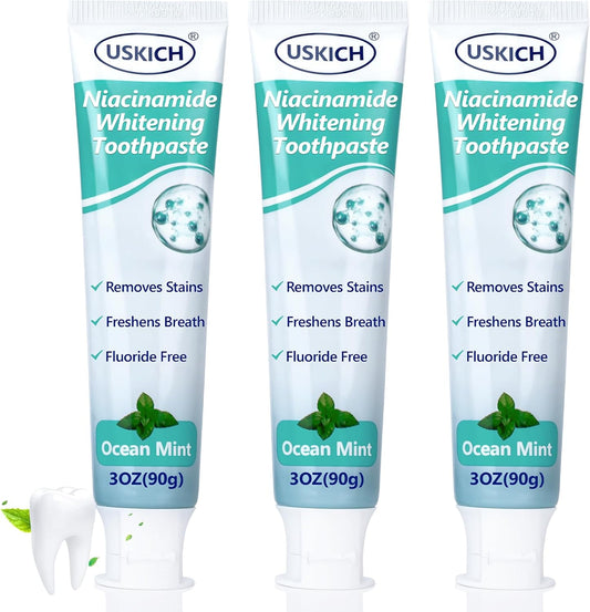 7.5% Nano-Hydroxyapatite Toothpaste,3 Pack Fresh Breath Whitening Toothpaste for Remineralizing Enamel & Sensitive Relief,Antiplaque,Natural Peppermint,Fluoride-Free