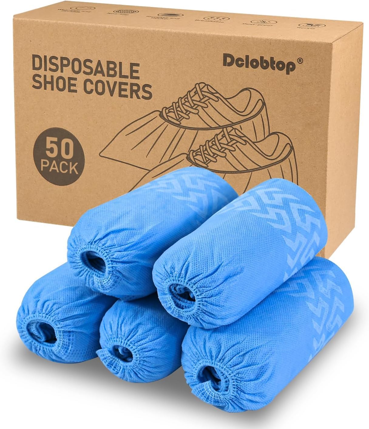 Recycable Shoe Covers Disposable - Black Shoe Covers for Indoors,50Pcs Booties for Shoe cover,Fits Up To 11 US Men and 13 US Women Size,Recyclable Non-Woven Fabric