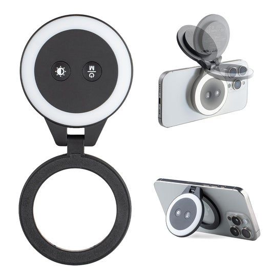 PGYTECH MagCam Phone Camera Grip with App, Built in 3000mAh Powerbank/Detachable Bluetooth Remote/Phone Stand, 3-in-1 Magnetic Camera Phone Grip with MagSafe Wireless Charging, Grey