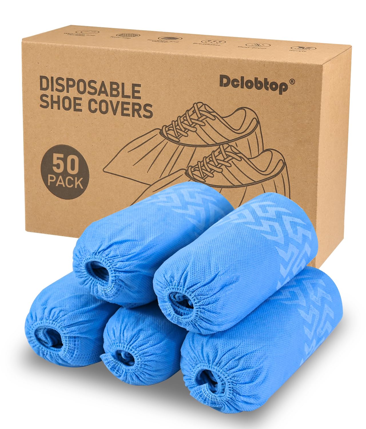 Recycable Shoe Covers Disposable - Black Shoe Covers for Indoors,50Pcs Booties for Shoe cover,Fits Up To 11 US Men and 13 US Women Size,Recyclable Non-Woven Fabric