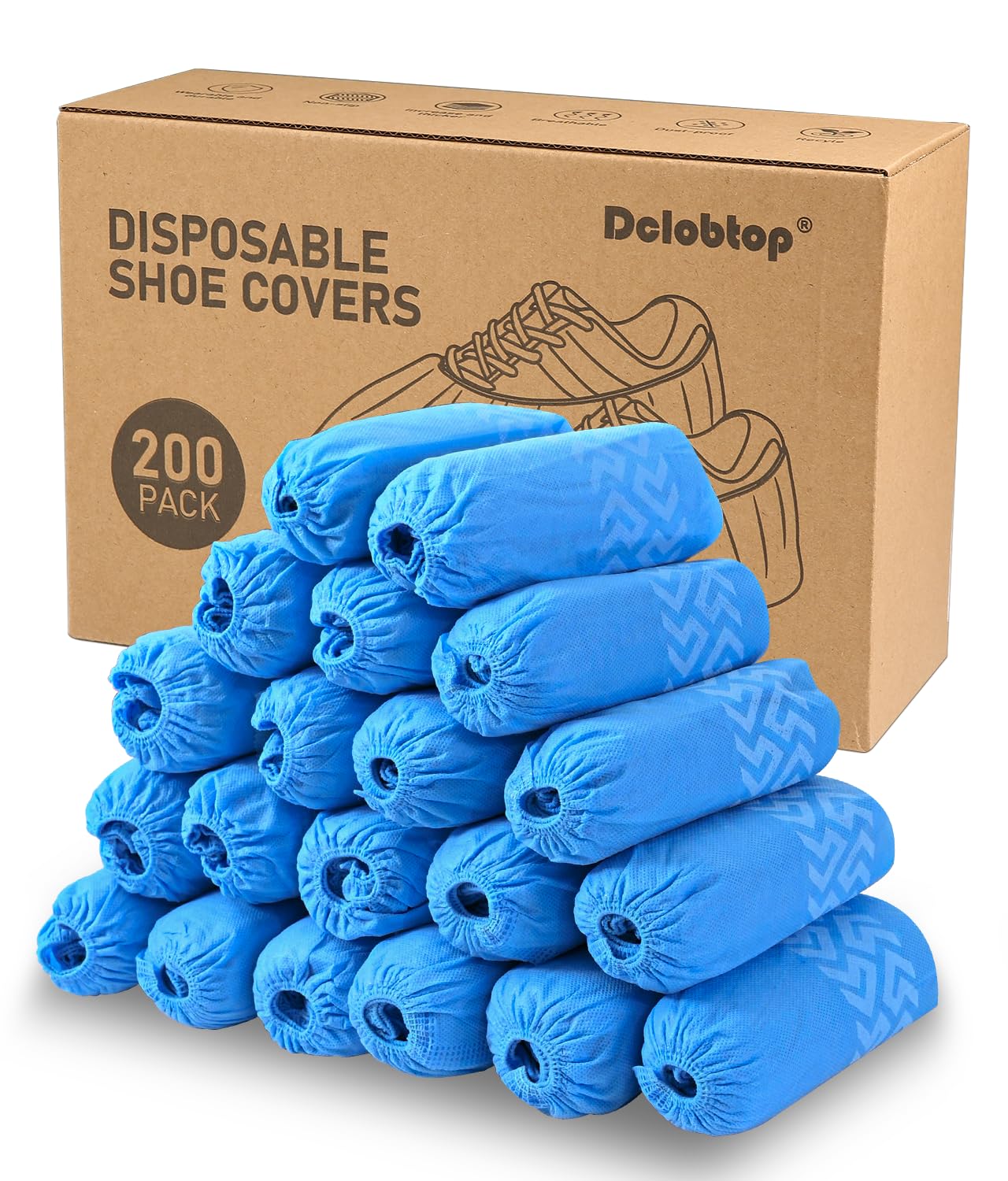 Recycable Shoe Covers Disposable - Black Shoe Covers for Indoors,50Pcs Booties for Shoe cover,Fits Up To 11 US Men and 13 US Women Size,Recyclable Non-Woven Fabric