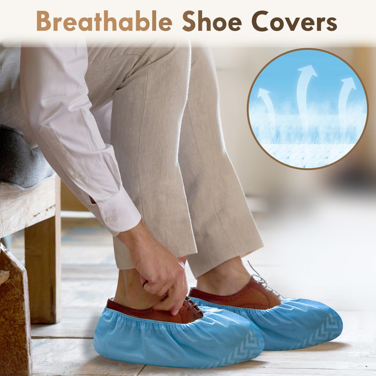 Recycable Shoe Covers Disposable - Black Shoe Covers for Indoors,50Pcs Booties for Shoe cover,Fits Up To 11 US Men and 13 US Women Size,Recyclable Non-Woven Fabric