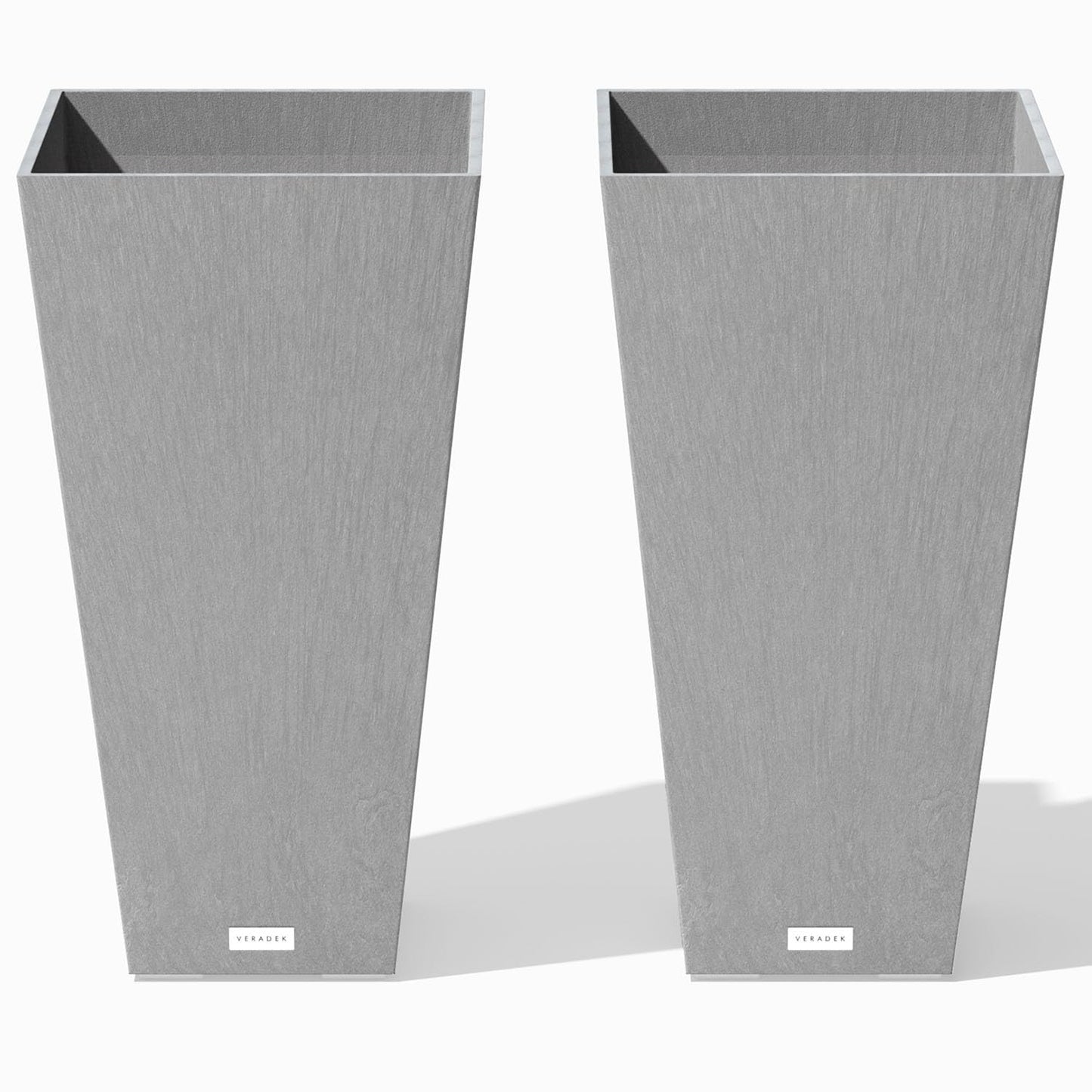 Veradek V-Resin Indoor/Outdoor Taper Planter, Set of 2 (30 inch, Black)