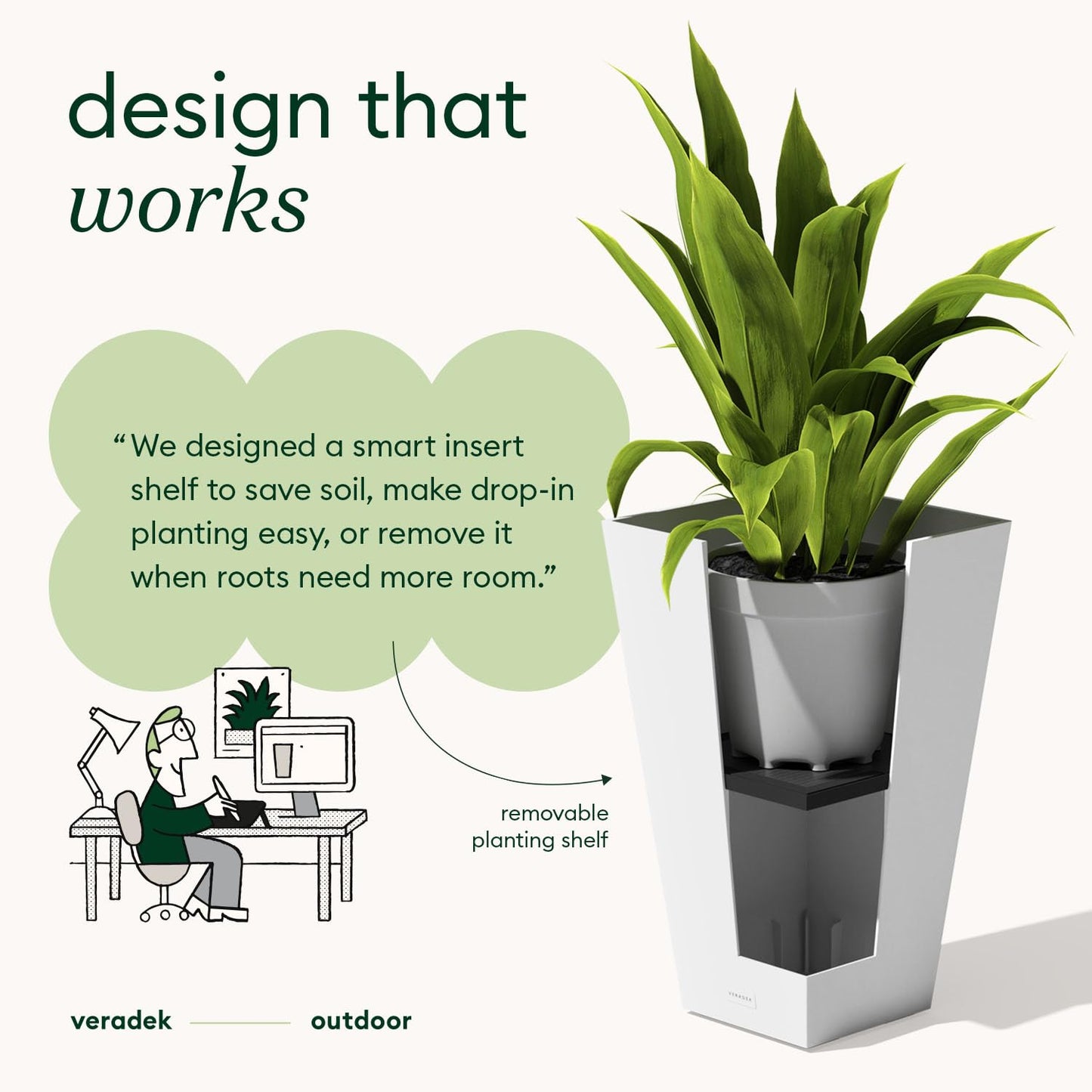 Veradek V-Resin Indoor/Outdoor Taper Planter, Set of 2 (30 inch, Black)