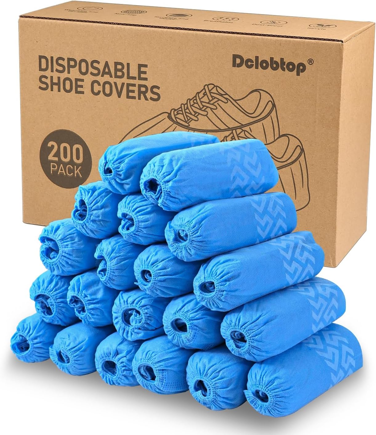 Recycable Shoe Covers Disposable - Black Shoe Covers for Indoors,50Pcs Booties for Shoe cover,Fits Up To 11 US Men and 13 US Women Size,Recyclable Non-Woven Fabric