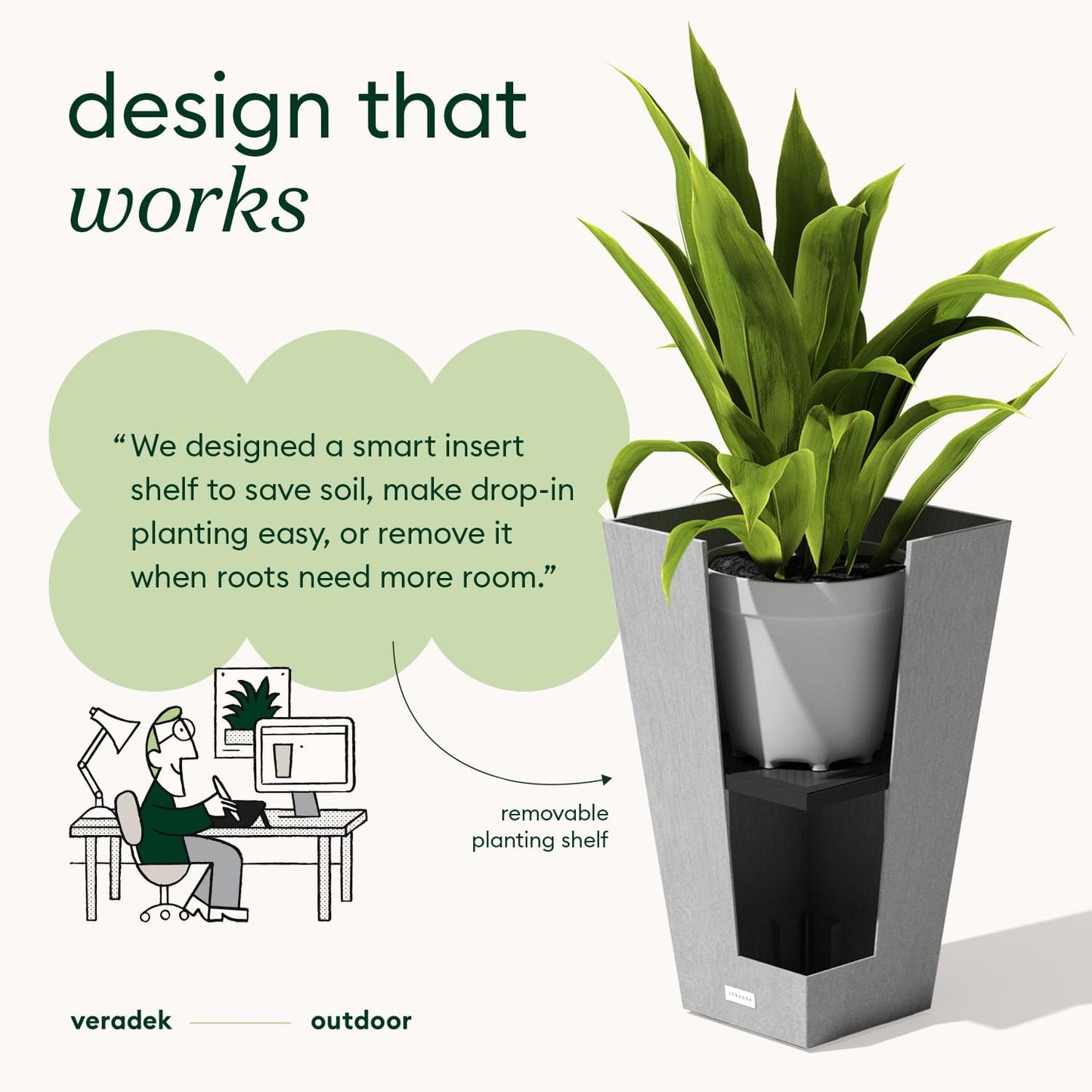 Veradek V-Resin Indoor/Outdoor Taper Planter, Set of 2 (30 inch, Black)