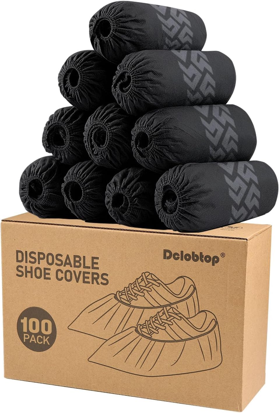 Recycable Shoe Covers Disposable - Black Shoe Covers for Indoors,50Pcs Booties for Shoe cover,Fits Up To 11 US Men and 13 US Women Size,Recyclable Non-Woven Fabric