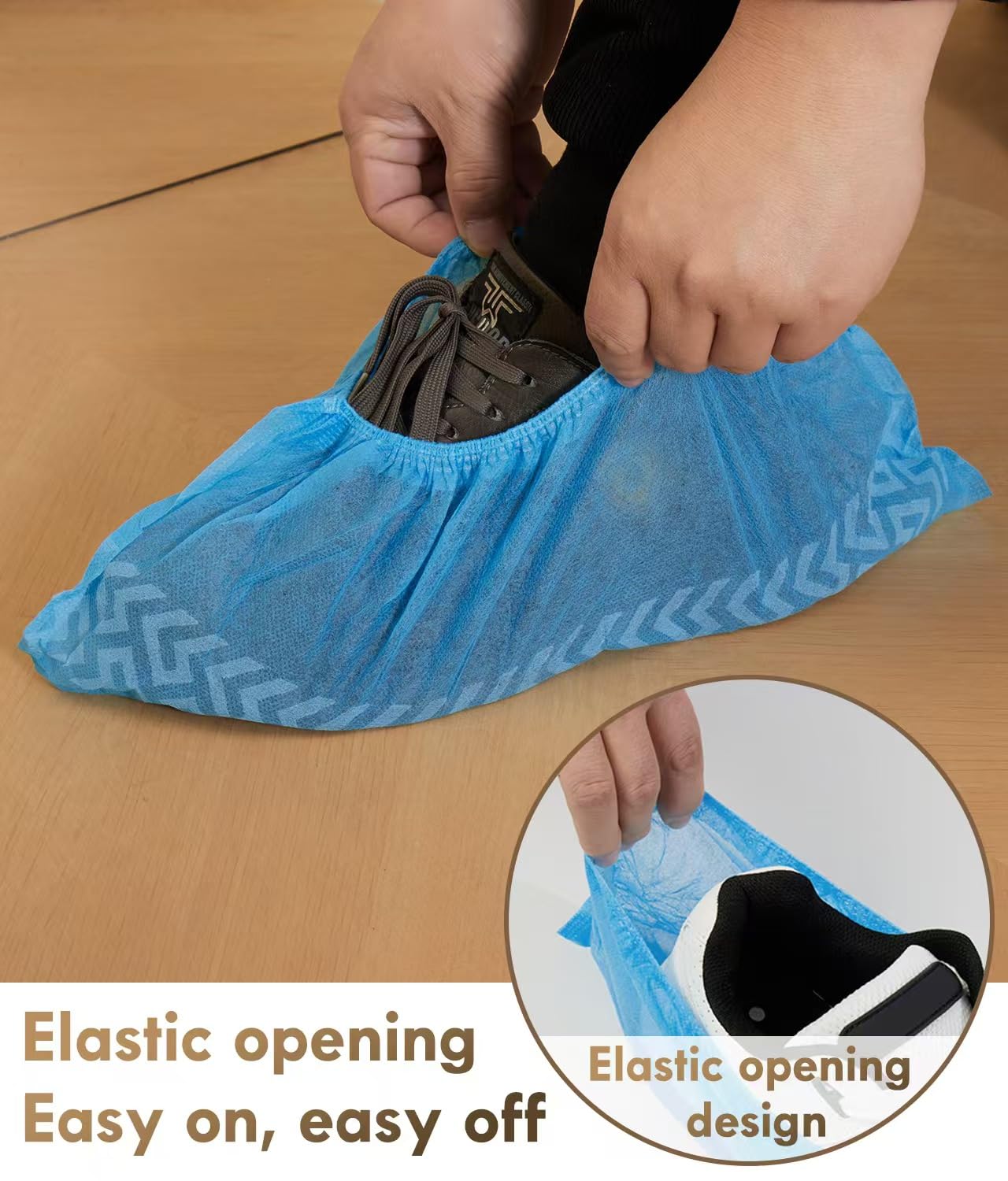 Recycable Shoe Covers Disposable - Black Shoe Covers for Indoors,50Pcs Booties for Shoe cover,Fits Up To 11 US Men and 13 US Women Size,Recyclable Non-Woven Fabric