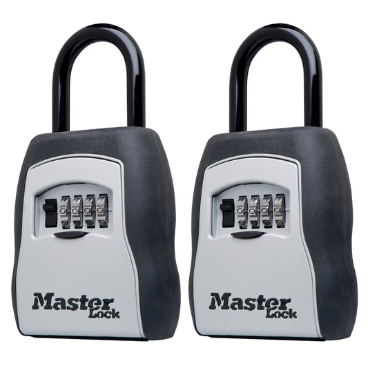 Master Lock Key Lock Box, Outdoor Lock Box for House Keys, Portable Combination Lockbox Resettable Code, 5400EC, Black