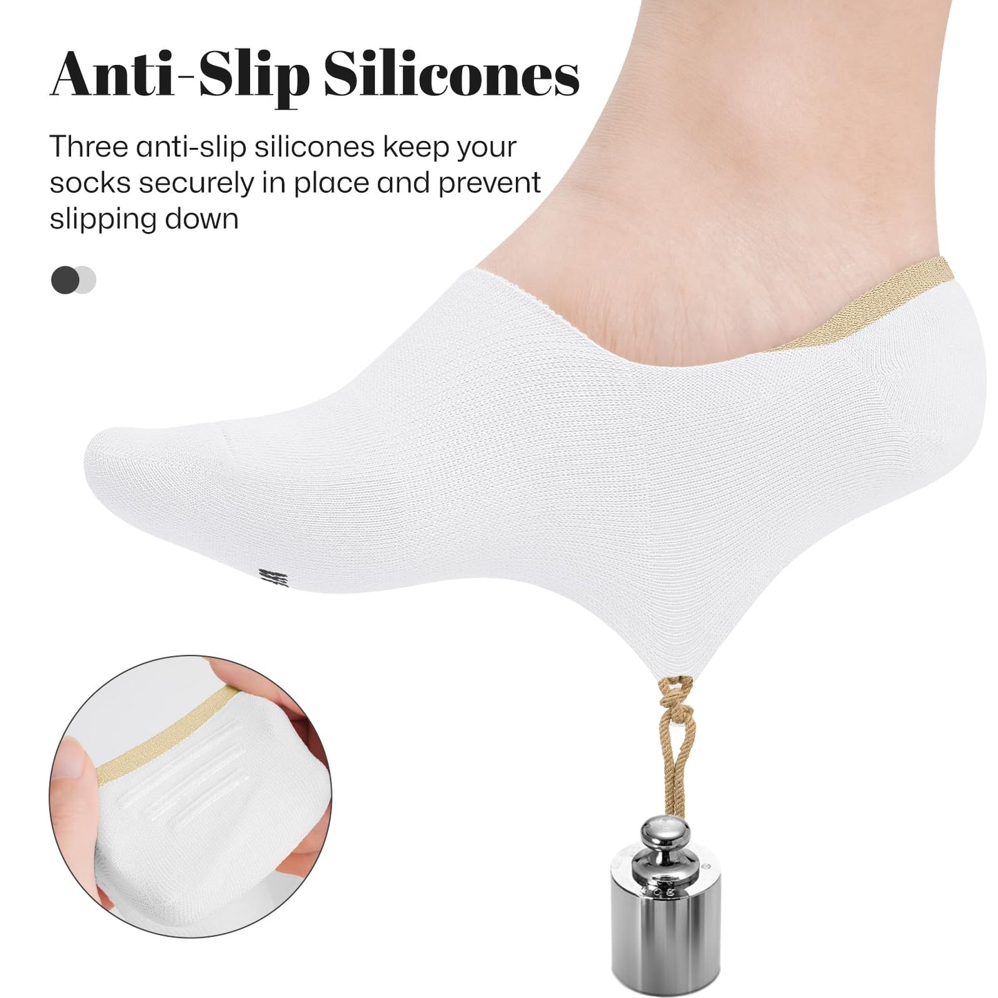 wernies No Show Socks Women Low Socks Non Slip Flat Boat Line 4/8 Pairs