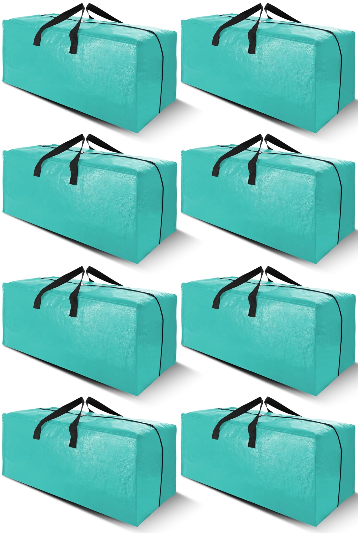 Cosy Family 8 Pack Heavy Duty Extra Large Moving Bags with Backpack Straps - Strong Handles & Zippers, Storage Totes For Space Saving, Fold Flat, Alternative to Moving Box (Set of 8, Blue)