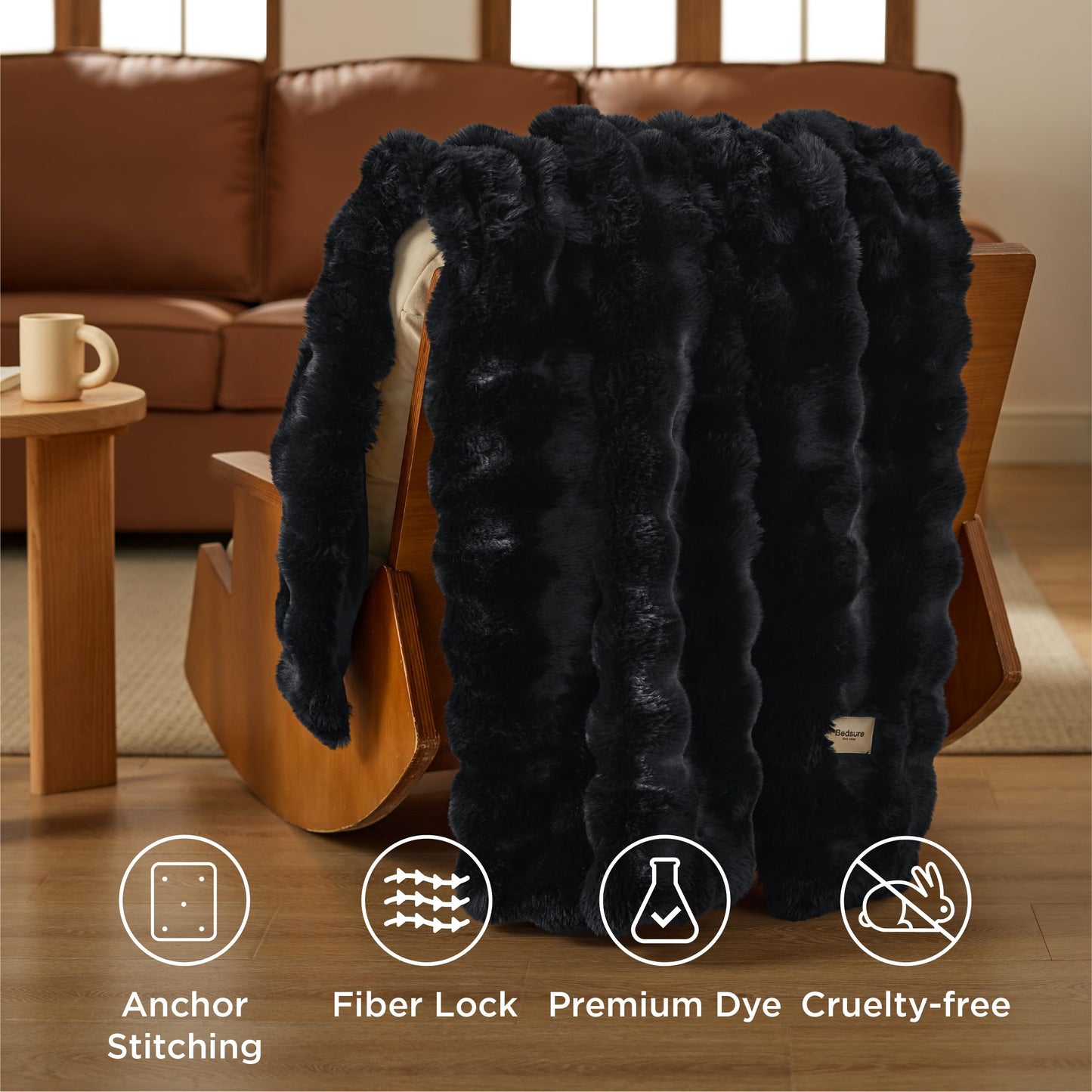 Bedsure GentleSoft Fluffy Fuzzy Tie-dye Taupe Throw Blanket for Bed, Soft Cozy Fleece Faux Fur Blanket for Couch, Taupe Room Decor Minky Velvet Sofa Cover, Women Gifts Thick Warm Plush Winter Bedding