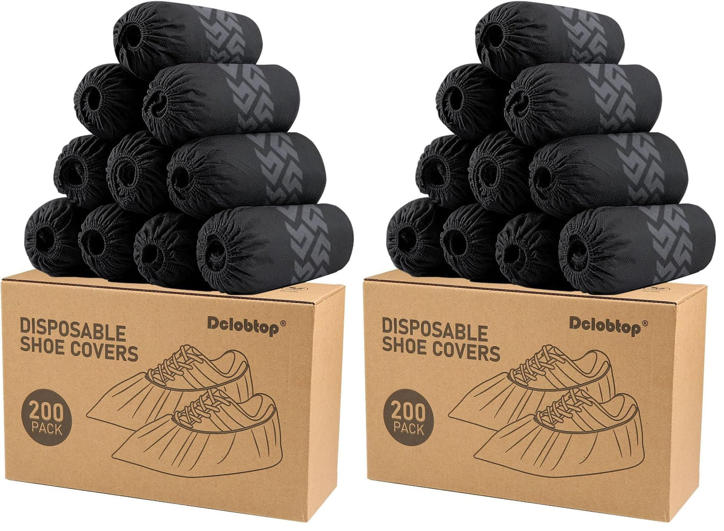 Recycable Shoe Covers Disposable - Black Shoe Covers for Indoors,50Pcs Booties for Shoe cover,Fits Up To 11 US Men and 13 US Women Size,Recyclable Non-Woven Fabric
