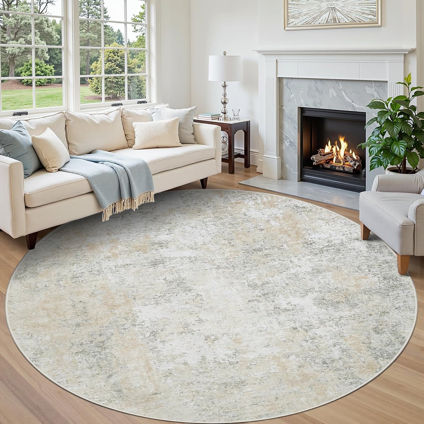 9x12 Area Rugs for Living Room Washable: Abstract Large Rug for Dining Room Bedroom Carpet Non Slip 9 by 12 Indoor Modern Nursery Home Office Blue Grey