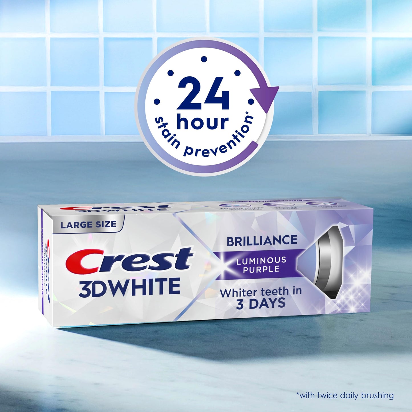 Crest 3D White Advanced Luminous Mint Teeth Whitening Toothpaste, Crest Toothpaste, 3.7 oz Pack of 4 - Helps Remove Surface Stains, Whitens Teeth, Strengthens Tooth Enamel, Protects Against Cavities