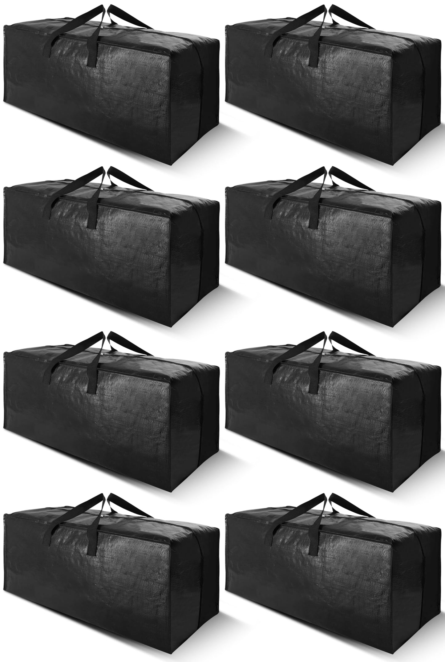 Cosy Family 8 Pack Heavy Duty Extra Large Moving Bags with Backpack Straps - Strong Handles & Zippers, Storage Totes For Space Saving, Fold Flat, Alternative to Moving Box (Set of 8, Blue)