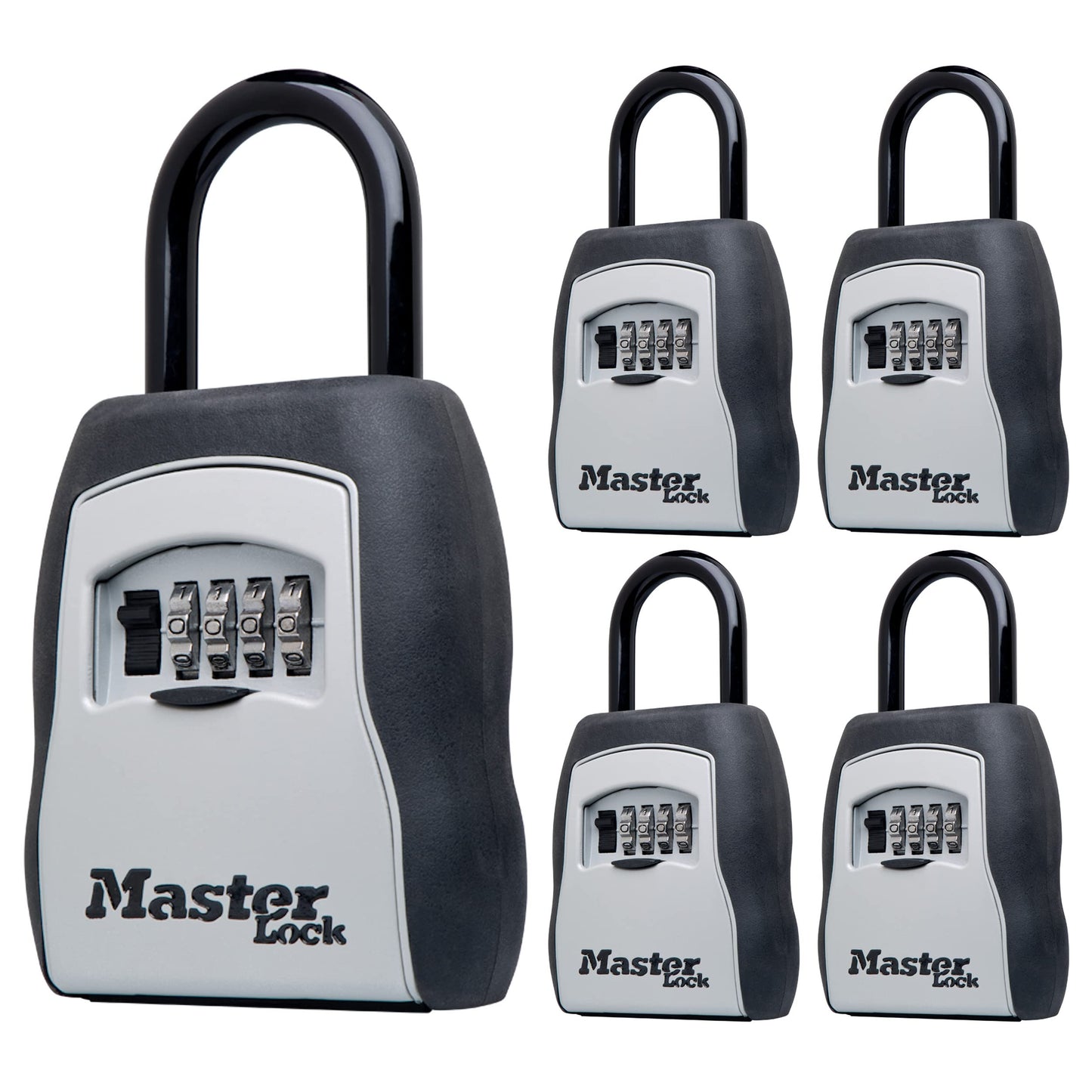 Master Lock Key Lock Box, Outdoor Lock Box for House Keys, Portable Combination Lockbox Resettable Code, 5400EC, Black