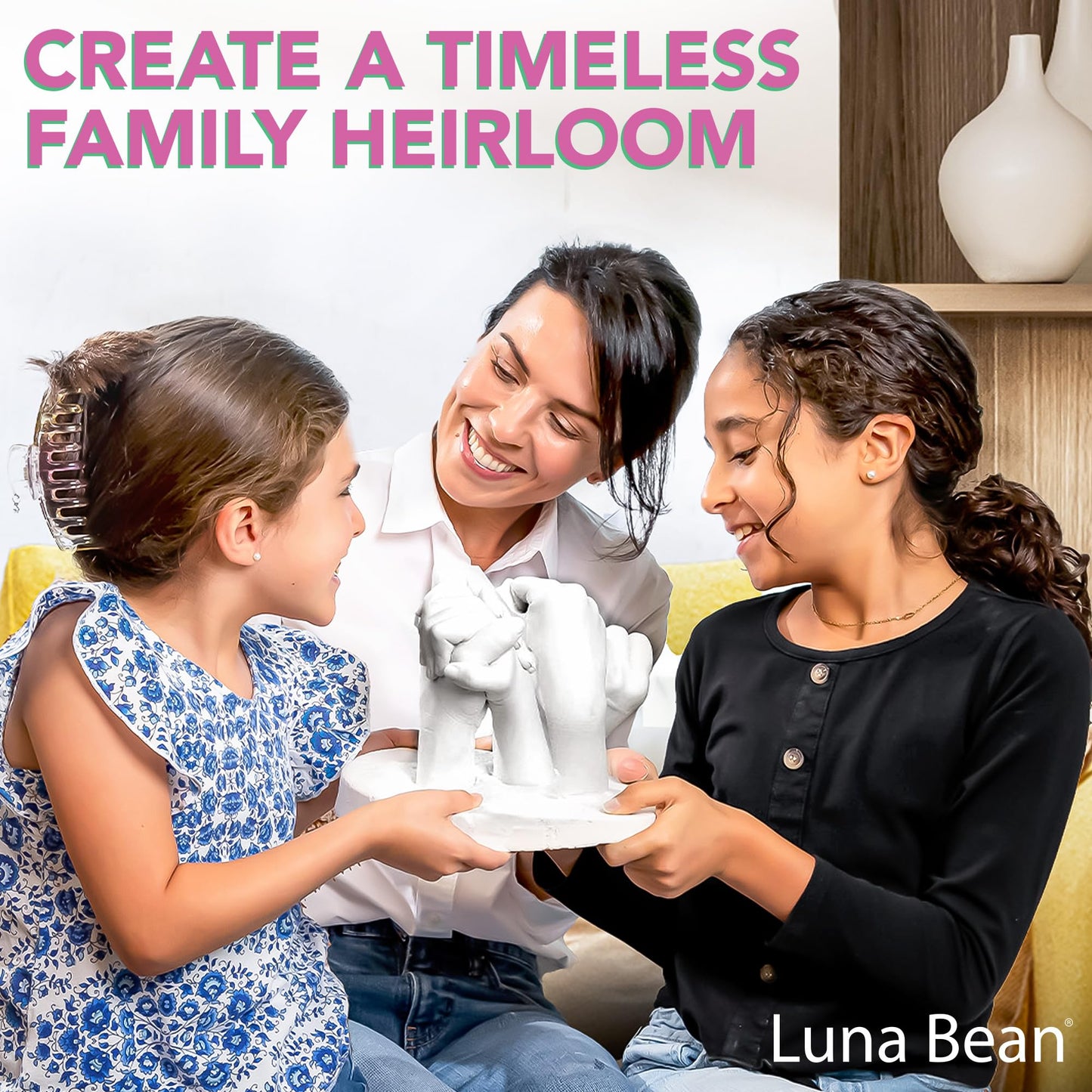 Luna Bean Hand Casting Kit – The Original Hand Mold Kit – Mothers Day Gifts for Mom - Anniversary Engagement Gifts for Women Men Couples Wife Boyfriend Girlfriend Wedding Bridal Shower